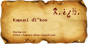Kapusi Ákos névjegykártya