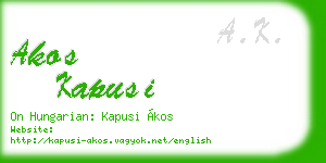 akos kapusi business card
